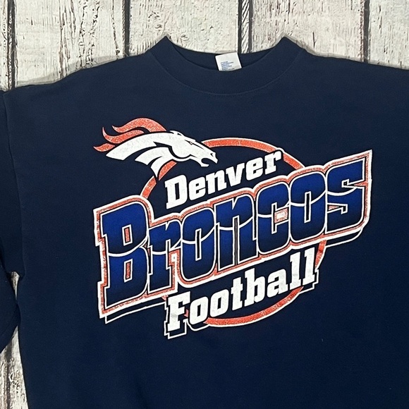 Denver Broncos Vintage 1990s NFL Football Crewneck Pullover Sweatshirt - Picture 2 of 5